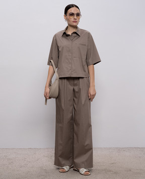 Peserico Коричневая рубашка с цепочкой мониль A0685001979