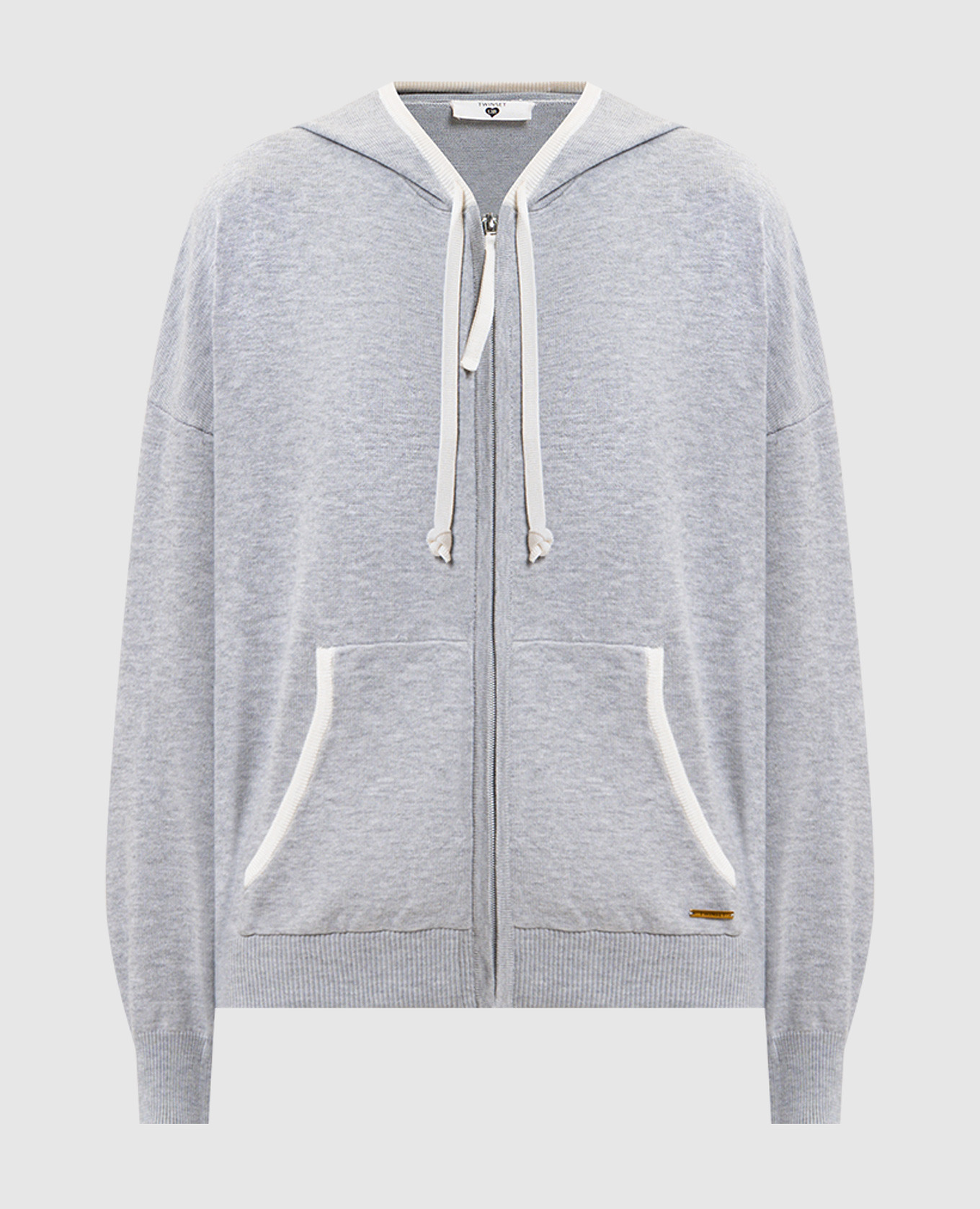 Серая спортивная куртка с логотипом