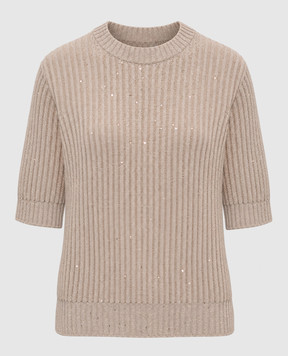 Brunello Cucinelli Бежевый вязаный топ MBM753520
