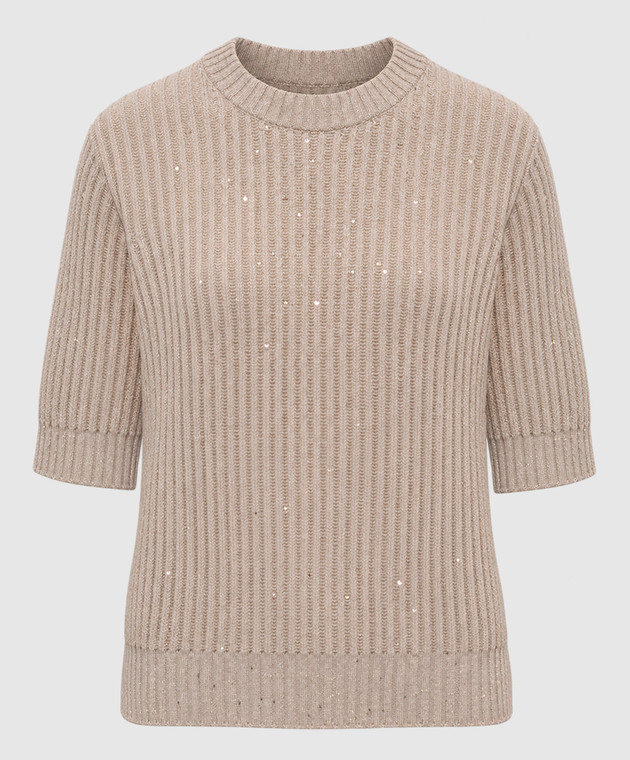 Brunello Cucinelli Бежевый вязаный топ MBM753520