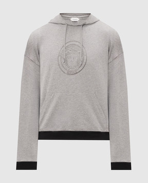 Versace Сіре худі з принтом емблеми 10254331A18731