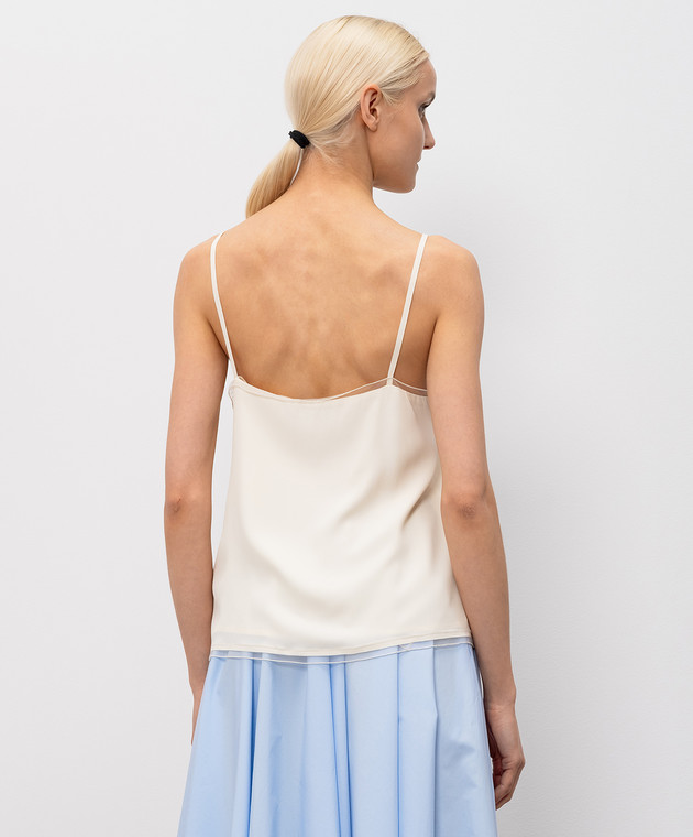 Fabiana Filippi Бежевый топ с шелком TPD276F281M152 изображение 4