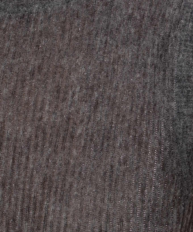 Brunello Cucinelli Серый топ из шелка и шерсти MFR493700 изображение 5