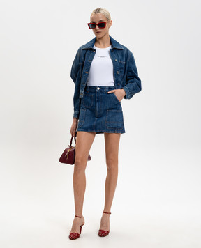 Givenchy Синяя джинсовая юбка-карго с вышивкой логотипа BW410P517B