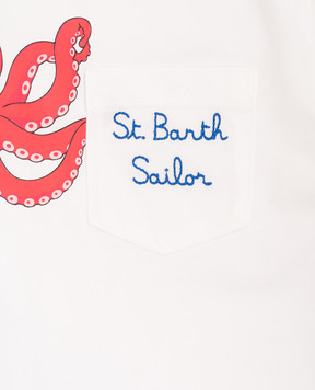 MC2 SAINT BARTH Дитяча біла футболка Eddy з вишивкою логотипа EDD000101947L