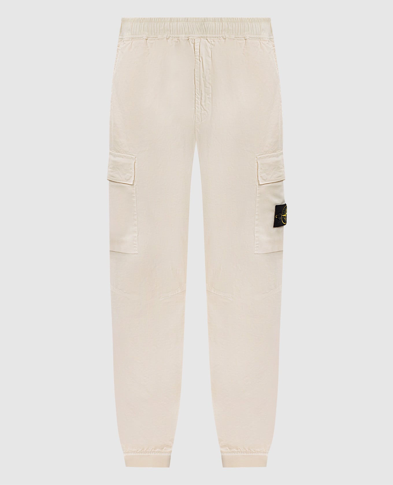 Бежевые джогеры с патчем логотипа