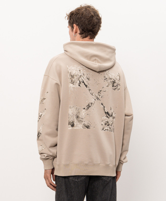 Off-White Бежевые худи Spices Arrow 44MBB085F26F004 изображение 4