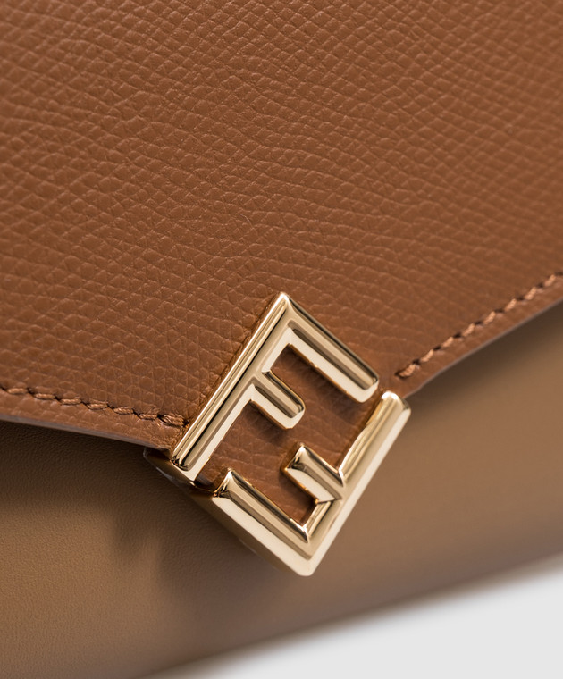 Fendi Коричневий шкіряний клатч FF 8M0530ALV4 зображення 4