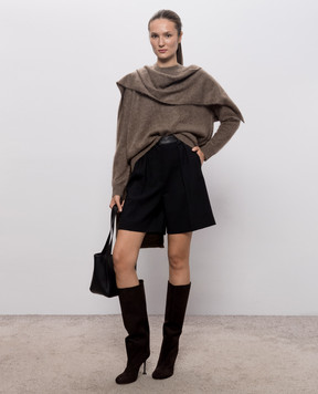 Max Mara Черные шорты ARGENTO из шерсти MXMARGENTO