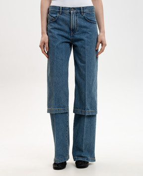 The Attico Сині джинси з подвійною конструкцією 260WCP00294DDD116AA