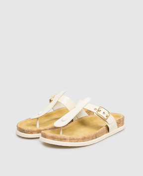 Premiata Жовті шкіряні лаковані шльопанці M7391