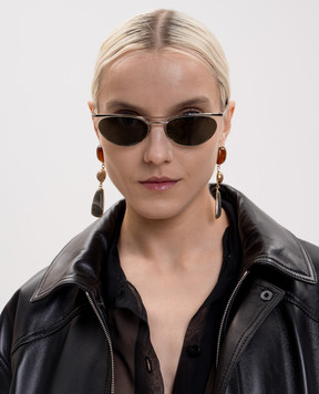 Saint Laurent Сріблясті сонцезахисні окуляри з гравіюванням логотипа 862854Y9969