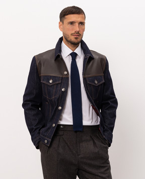 Brunello Cucinelli Галстук синего цвета из шелка MM8880018
