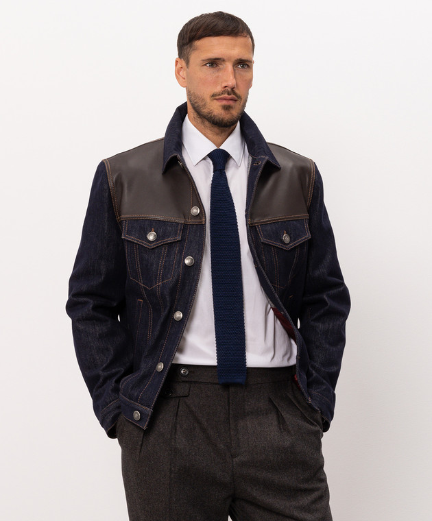 Brunello Cucinelli Краватка синього кольору із шовку MM8880018 зображення 2