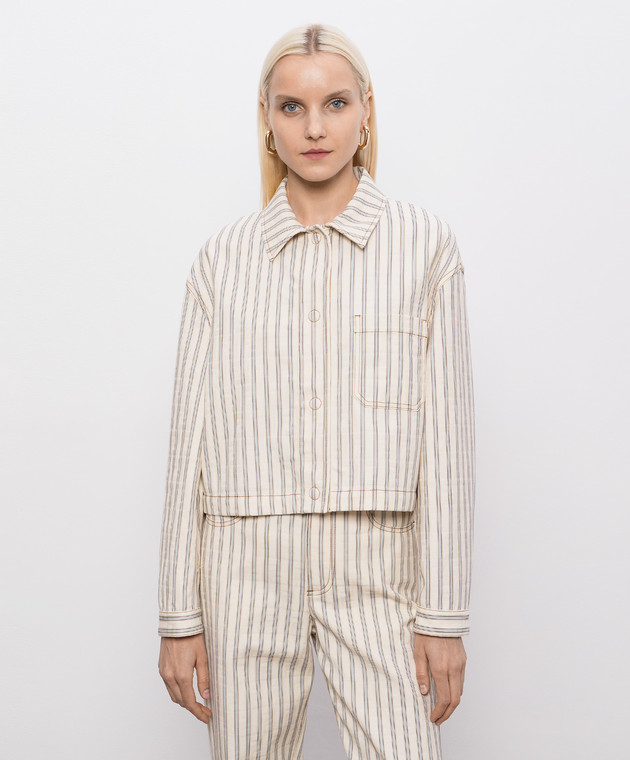 Fendi Бежева куртка в смужку FLF856AOHT зображення 3