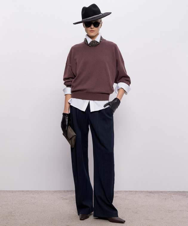 Brunello Cucinelli Свитер из кашемира цвета марсала M12244410P изображение 2