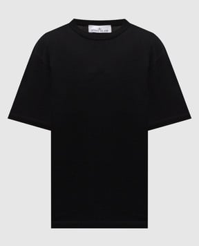 Stone Island Чорна футболка з вишивкою логотипа K2S152100035S0050