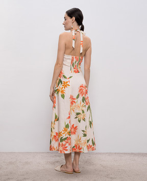 Faithfull Біла сукня Marais з льону в квітковий принт FF3637JDF