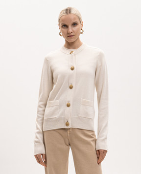 Balmain Кардиган кольору айворі з вовни HF1KL917KI87