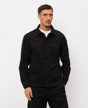 C.P. Company Черная рубашка на молнии с логотип патч MOS156A110143G