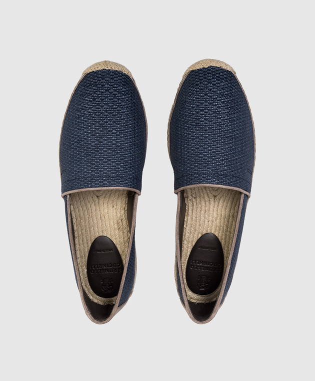 Brunello Cucinelli Синие эспадрильи с принтом эмблемы MZUAIJQ726 изображение 4