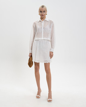 Ermanno Scervino Белая укороченная блуза из кружева D482K344APEWF