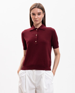 Max Mara Бордове поло POMPOSA із шовком та кашеміром SMMPOMPOSA
