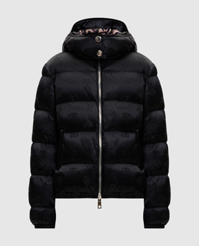 Dolce&Gabbana Чорна стьобана куртка у візерунок DG F9P48TFJSCE