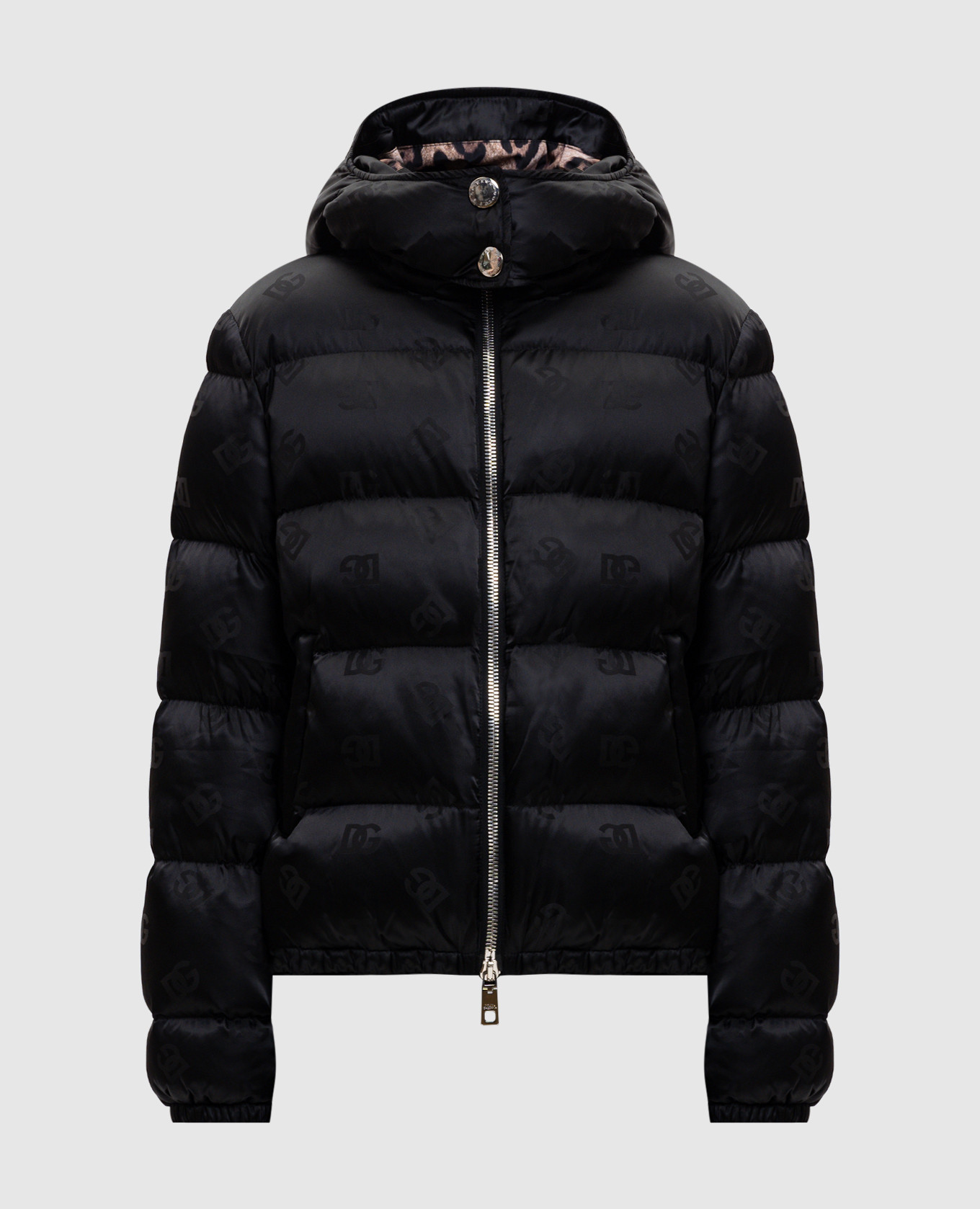 

Черная стеганная куртка в узор DG, Черный, Куртки