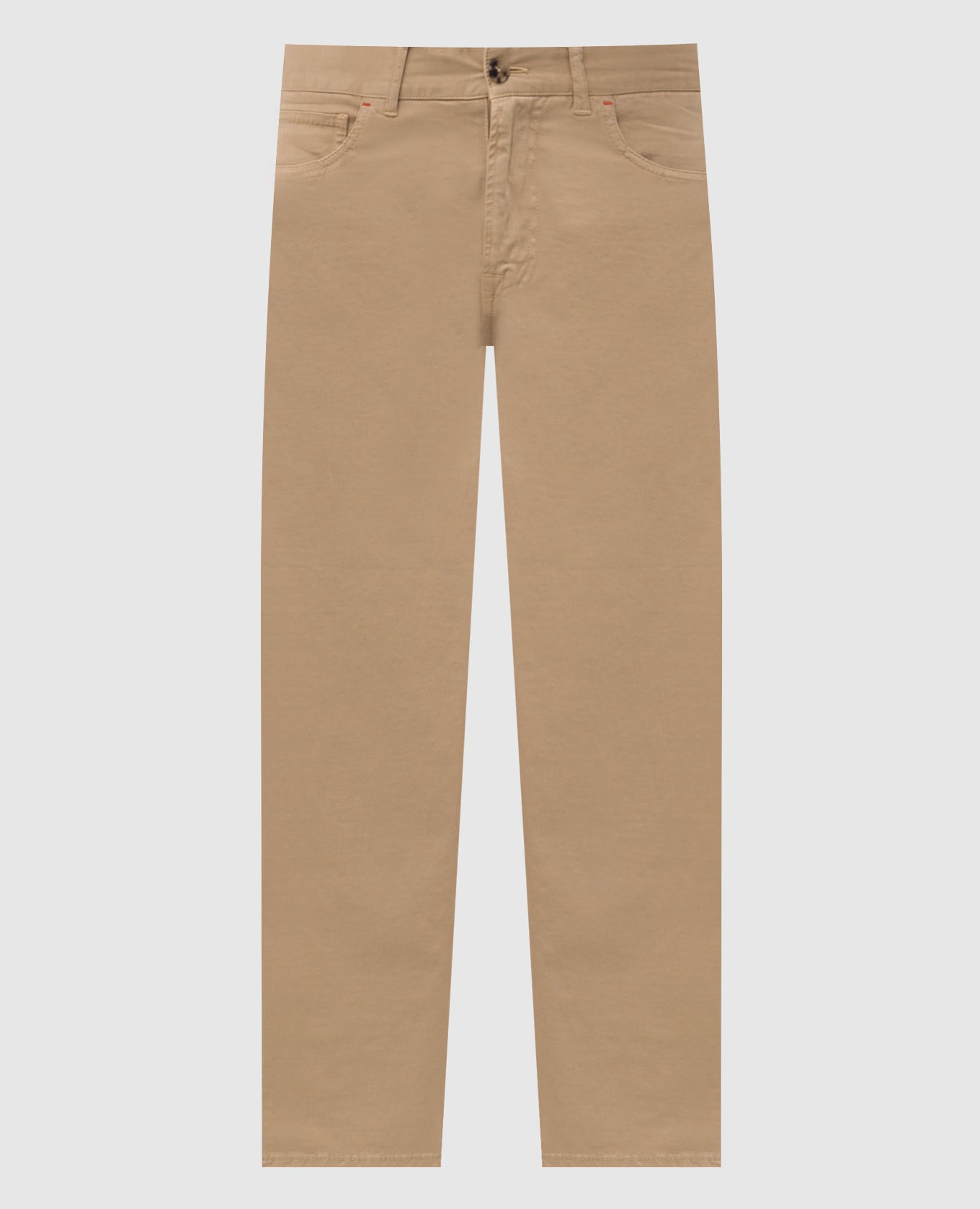 Бежевые брюки с патчем логотипа