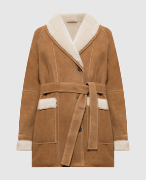 Be Florence Коричнева дублянка з поясом BE2682