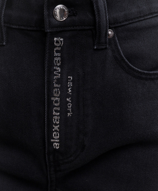 Alexander Wang Черные джинсы с кристаллами 4DC4264405 изображение 5