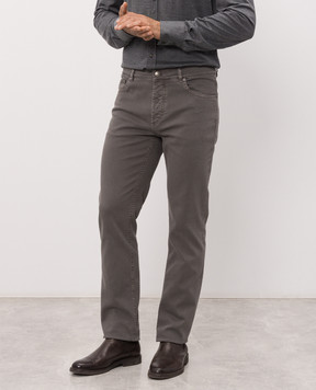 Brunello Cucinelli Сірі джинси з вишивкою емблеми M277PB3210