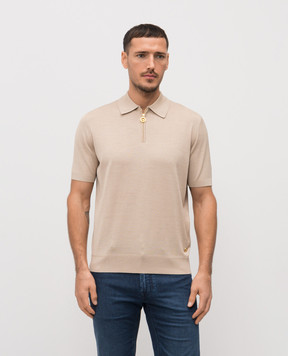 Stefano Ricci Бежеве поло із шовку з емблемою K414000P31F26160