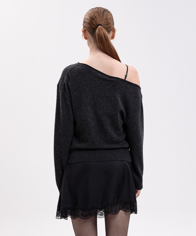Alexander Wang Черное платье из шелка двойной конструкции 1KC4266102 изображение 4