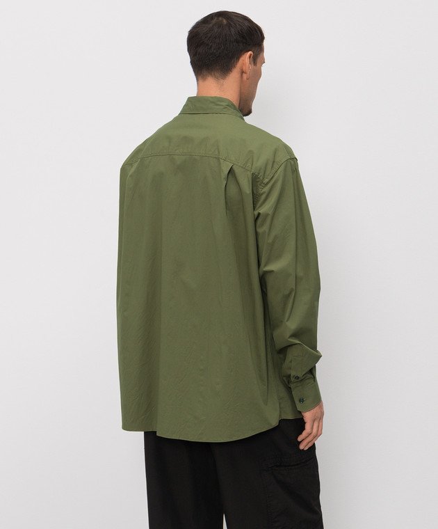 Dolce&Gabbana Сорочка кольору хакі з нашивкою монограми логотипа G5OE4ZFUFN9 зображення 4