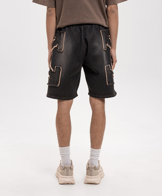 Off-White Сірі шорти з нашивкою емблеми 44MCI013S26D001 зображення 4