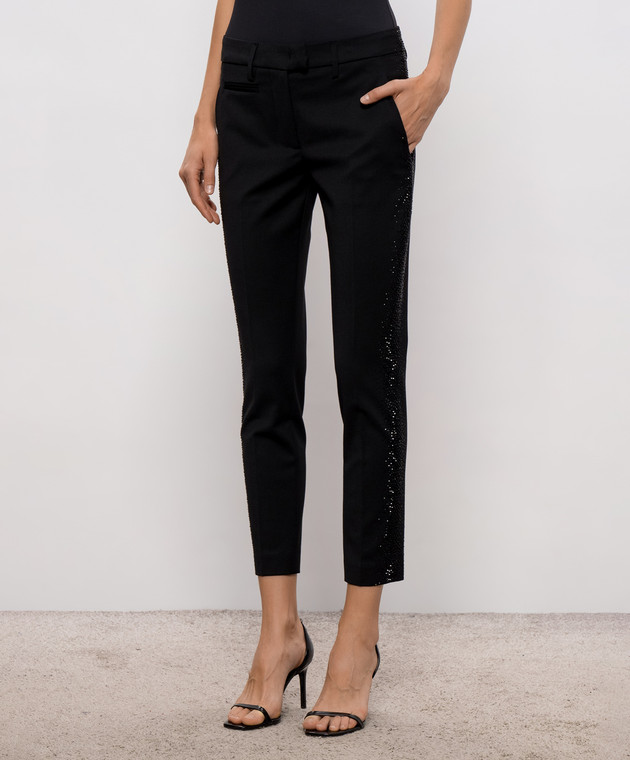 Dondup Черные брюки с кристаллами DP066GS0109D002W изображение 3