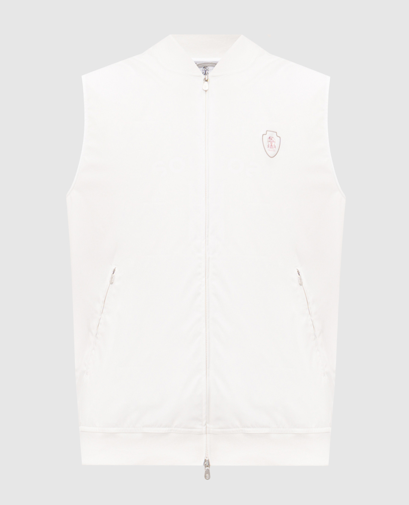 Белый жилет с принтом эмблемы
