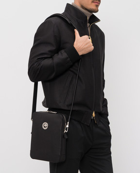 Stefano Ricci Чорна шкіряна сумка з емблемою у вигляді голови орла ND233GTPRE