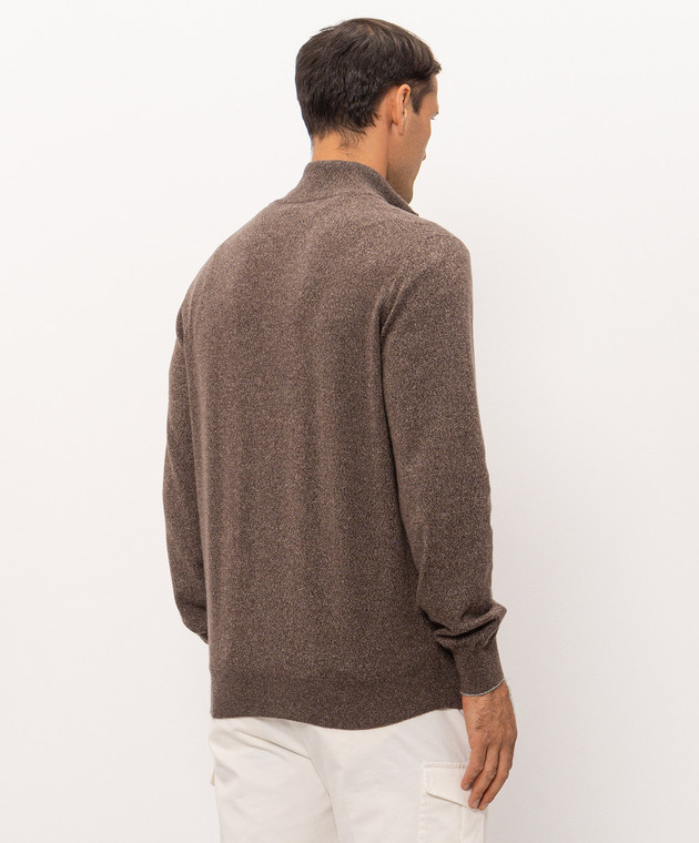 Brunello Cucinelli Коричневий джемпер з кашеміру MQS00124 зображення 4