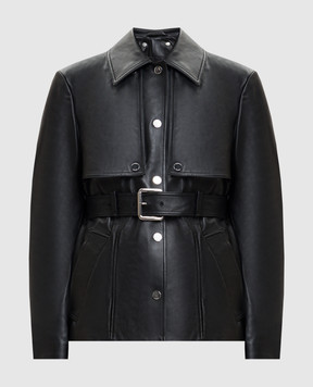 Max Mara Sportmax Черная кожаная куртка SPSTENZONE