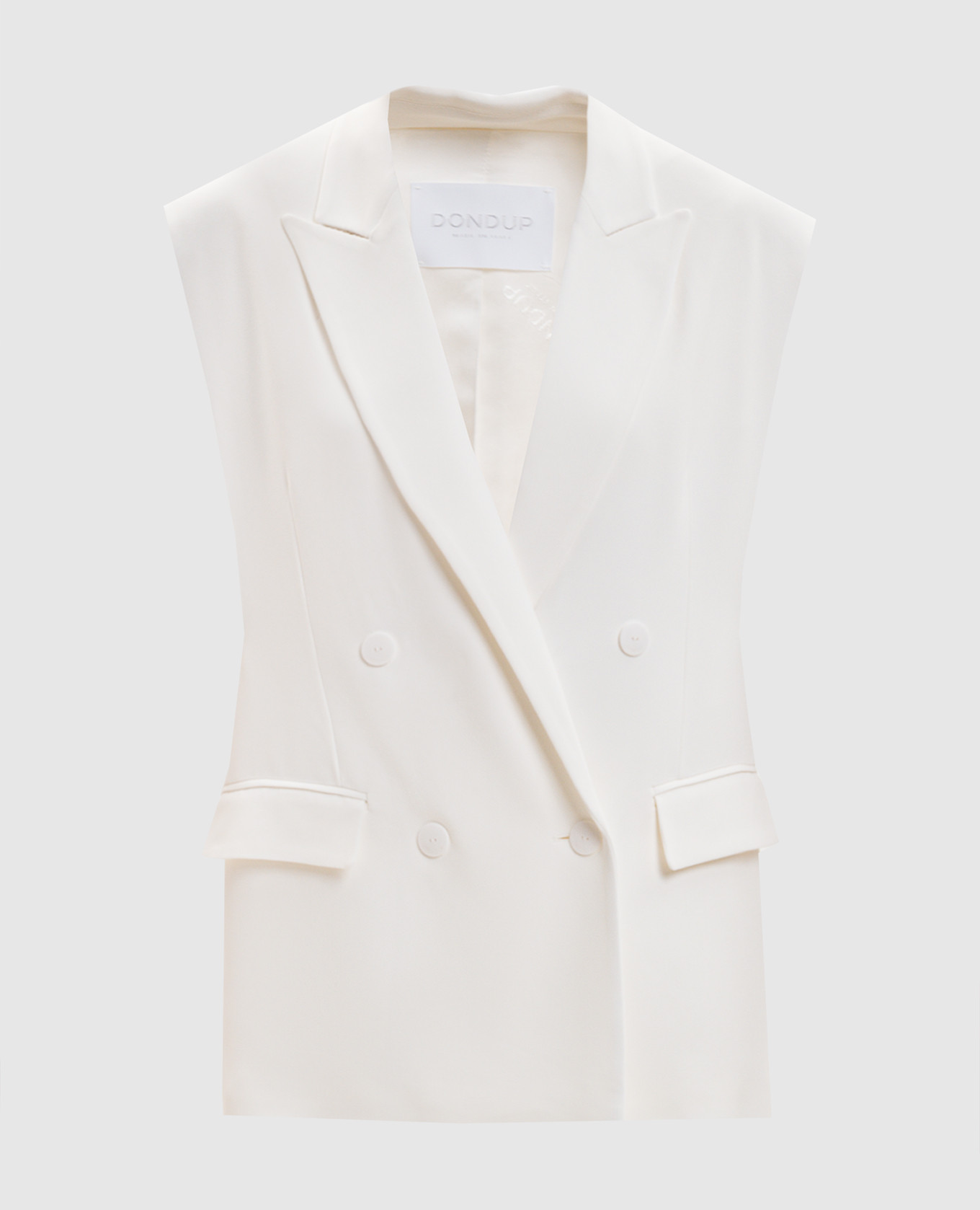 Белый двубортный жилет с монограммой