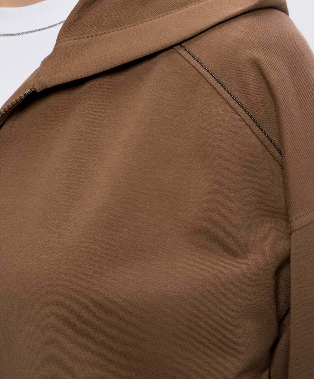 Brunello Cucinelli Коричневая спортивная куртка с цепочкой мониль MP827FB706 изображение 5