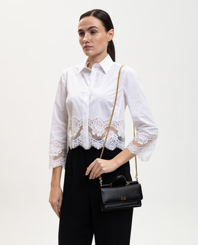 Dolce&Gabbana Черная кожаная сумка с логотипом BI3280A1001