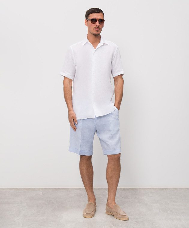 Castangia dal 1850 Белая рубашка из льна PDAMOD11S26 изображение 2