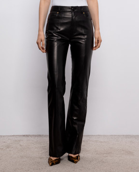 Balmain Черные кожаные брюки HF1QH005LE35