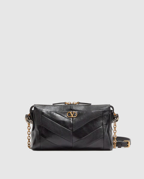 Valentino Чорна шкіряна сумка кросі-боді Panthea з кристалами Swarovski 8W2B0S99UYF