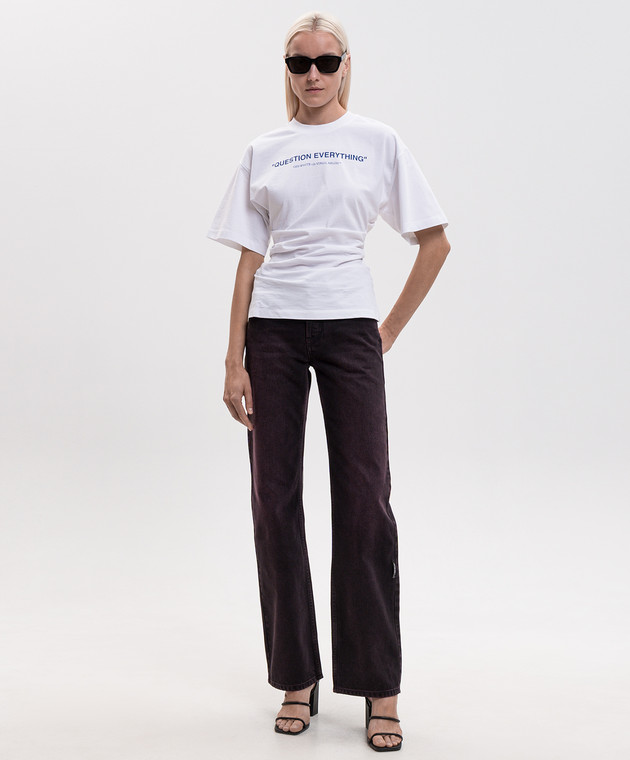 Off-White Розовые джинсы с эффектом потертости 2FM00600B изображение 2