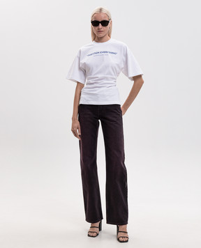 Off-White Розовые джинсы с эффектом потертости 2FM00600B